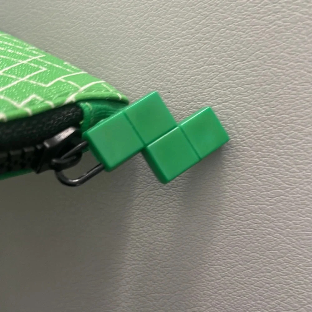 Retro Tetris Cosmetic Bag Green 5x7.5 - Like NEW